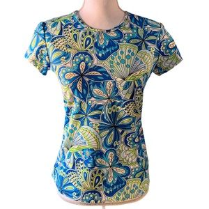 Melly M size S, crew neck, floral short sleeve Top
